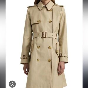 lauren ralph lauren belted water resistant double breasted trench coat